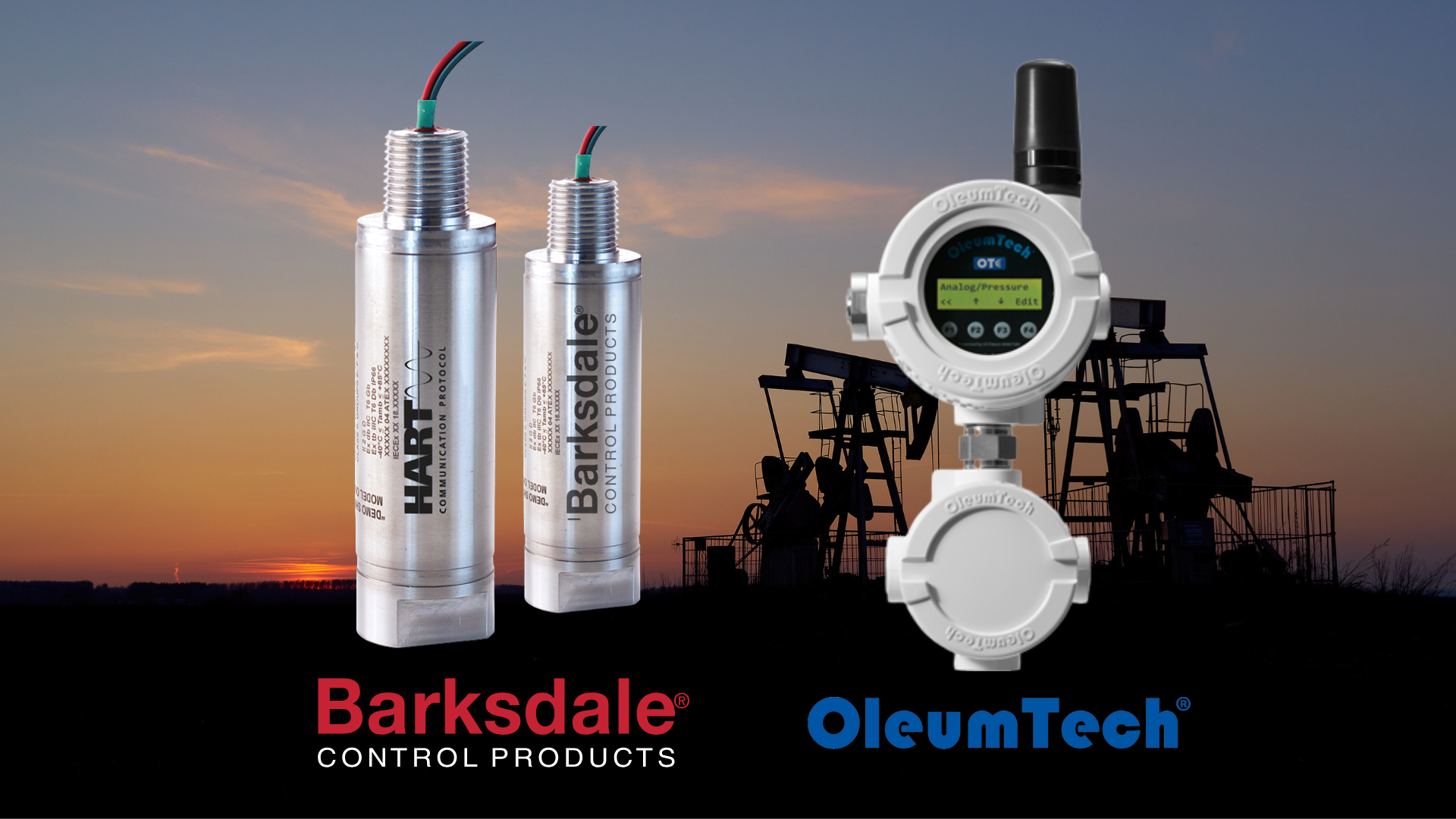  Barksdale Control Products’ 452X Series Pressure Sensors with OleumTech Corporation’s WT‑AD1 Analog/Discrete Transmitter